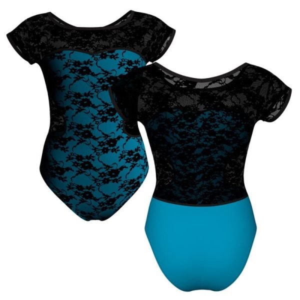 body danza in belen pro maniche aletta con inserto in rete o pizzo pba10011