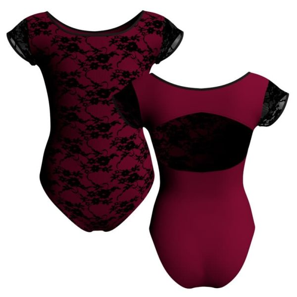 body danza in belen pro maniche aletta con inserto in rete o pizzo pba211t