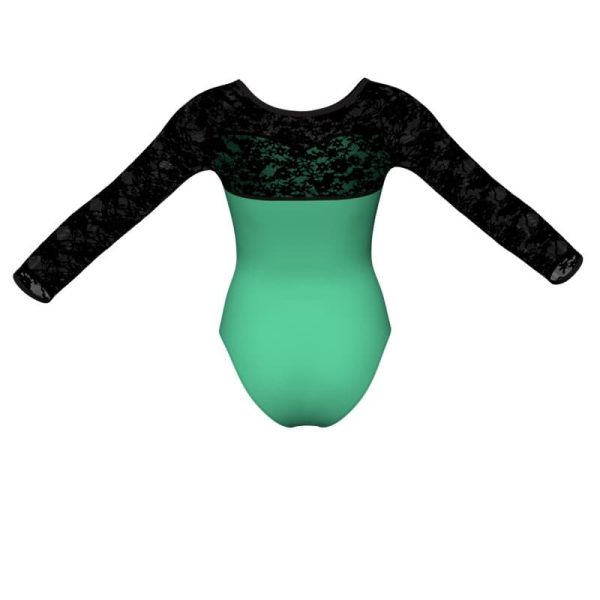 body danza in belen pro maniche lunghe con inserto in rete o pizzo pba10193