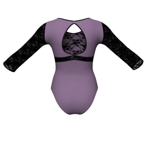 body danza in belen pro maniche lunghe con inserto in rete o pizzo pba1023