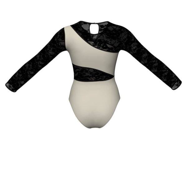 body danza in belen pro maniche lunghe con inserto in rete o pizzo pba1081