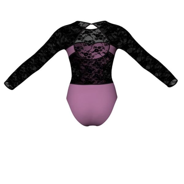 body danza in belen pro maniche lunghe con inserto in rete o pizzo pba1101