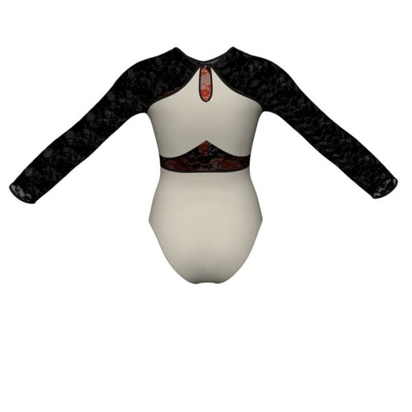 body danza in belen pro maniche lunghe con inserto in rete o pizzo pba1131