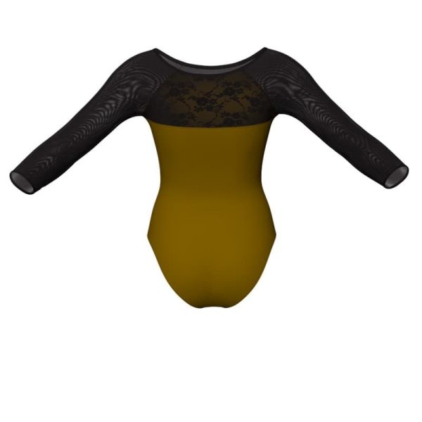 body danza in belen pro maniche lunghe con inserto in rete o pizzo pba2053