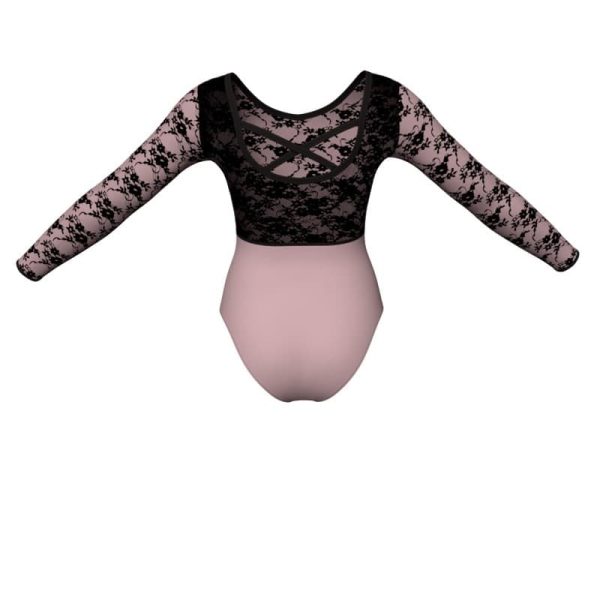 body danza in belen pro maniche lunghe con inserto in rete o pizzo pba2281