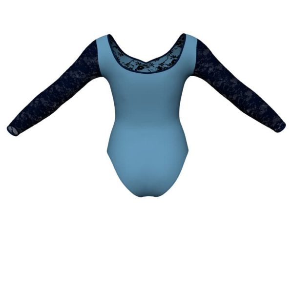 body danza in belen pro maniche lunghe con inserto in rete o pizzo pba3004t1