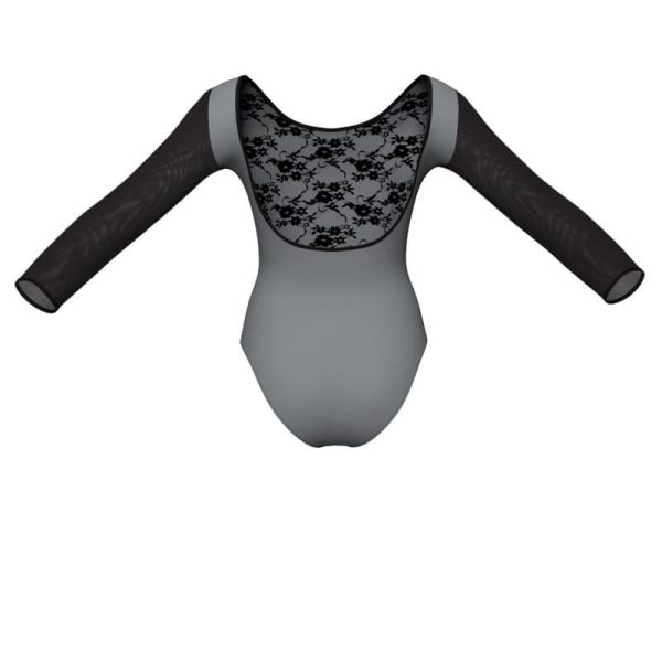 body danza in belen pro maniche lunghe con inserto in rete o pizzo pba411t1