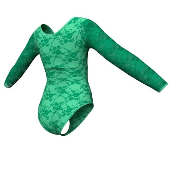 body danza in belen pro maniche lunghe con inserto in rete o pizzo pbr2537t1