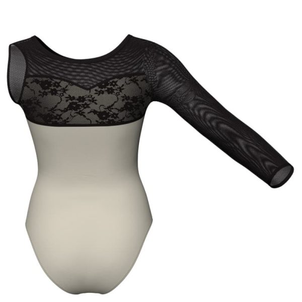 body danza in belen pro monospalla con inserto in rete o pizzo pba1019sst1