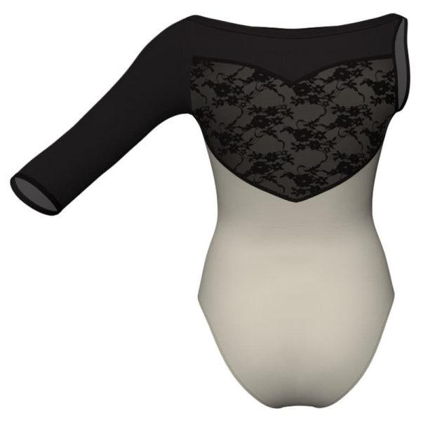 body danza in belen pro monospalla con inserto in rete o pizzo pba105sst1