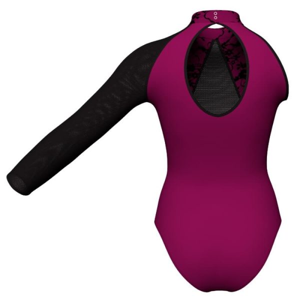 body danza in belen pro monospalla con inserto in rete o pizzo pba119sst1