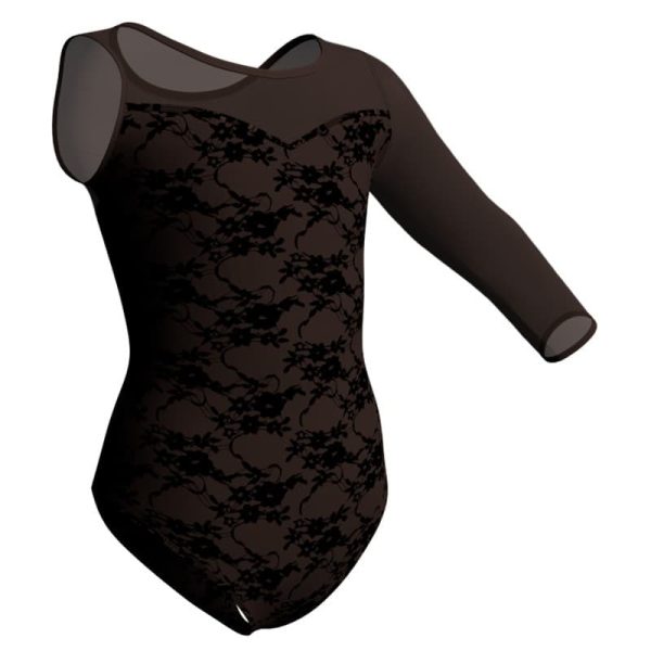 body danza in belen pro monospalla con inserto in rete o pizzo pbr1019sst2