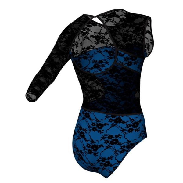 body danza in belen pro monospalla con inserto in rete o pizzo pbr110sst1