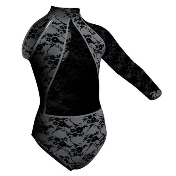 body danza in belen pro monospalla con inserto in rete o pizzo pbr119sst2