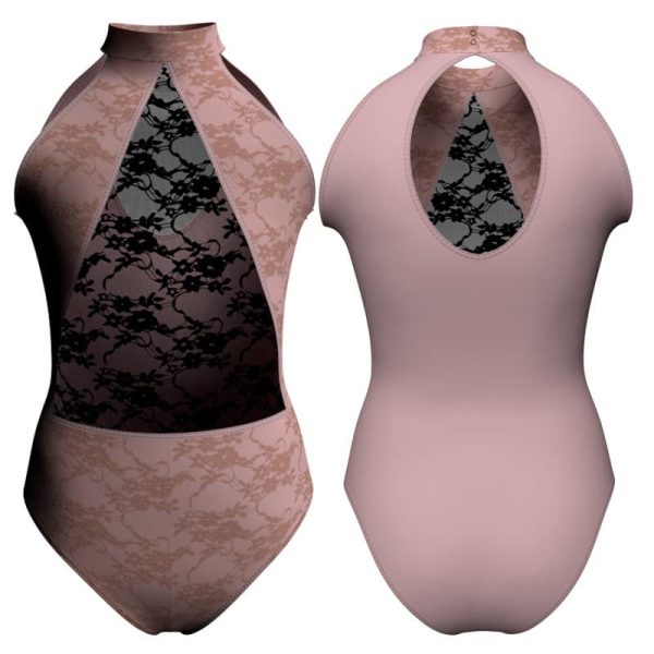 body danza in belen pro senza maniche con inserto in rete o pizzo pba119ss