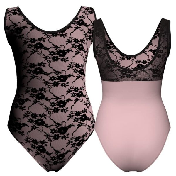 body danza in belen pro senza maniche con inserto in rete o pizzo pba1241