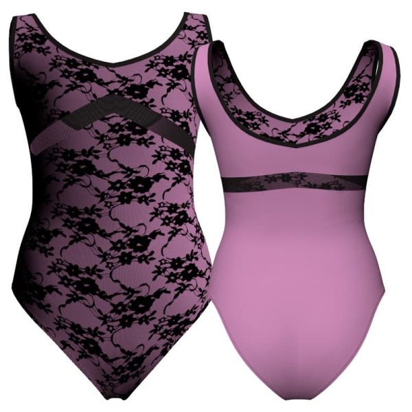 body danza in belen pro senza maniche con inserto in rete o pizzo pba125