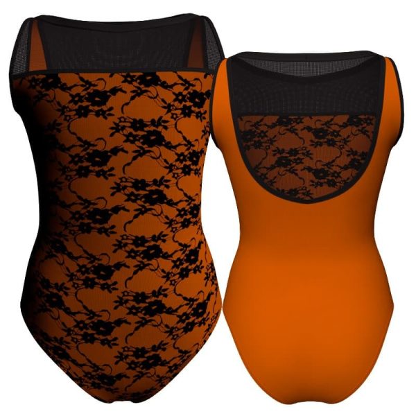 body danza in belen pro senza maniche con inserto in rete o pizzo pba3012