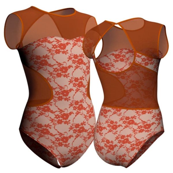 body danza in belen pro senza maniche con inserto in rete o pizzo pbr110ss