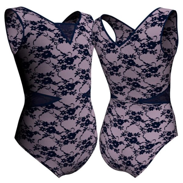 body danza in belen pro senza maniche con inserto in rete o pizzo pbr115sst1