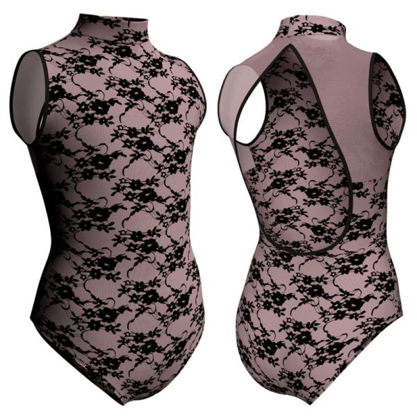 body danza in belen pro senza maniche con inserto in rete o pizzo pbr510t