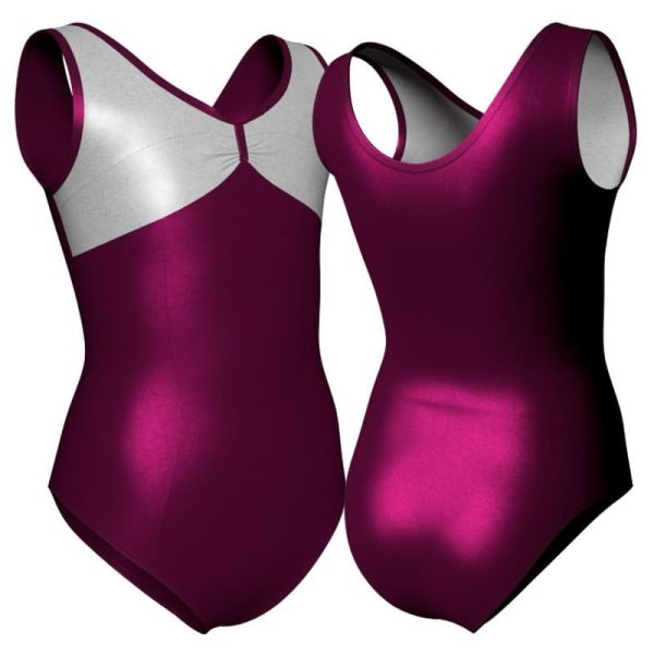 body danza in lurex canotta con inserto pxc425