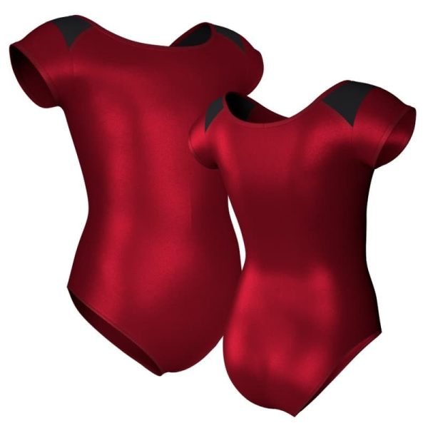 body danza in lurex maniche aletta con inserto pxl10042