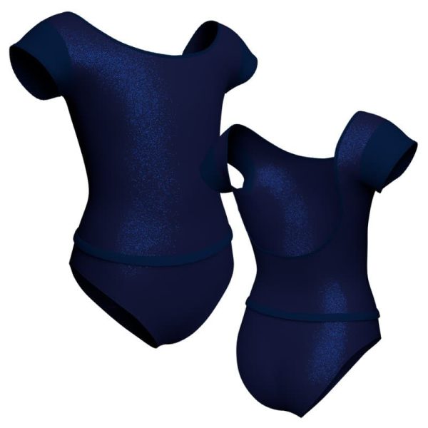 body danza in lurex maniche aletta con inserto pxl2109t