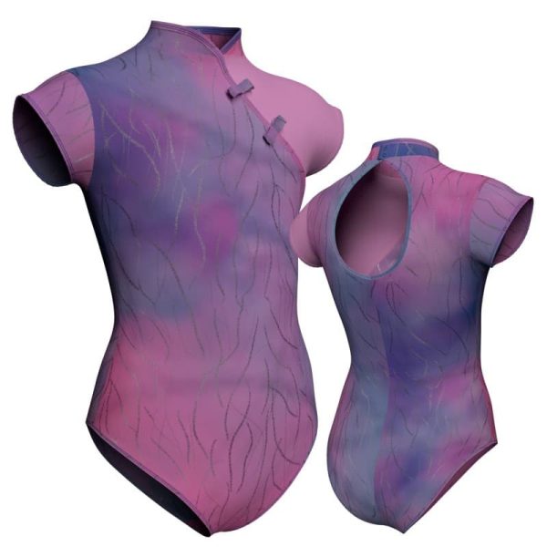 body danza in lurex maniche aletta con inserto pxl2506