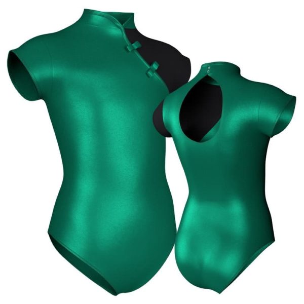 body danza in lurex maniche aletta con inserto pxl25061