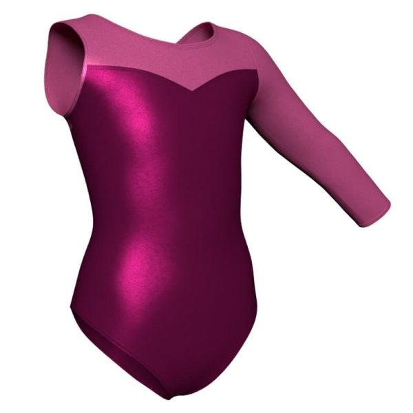 body danza in lurex monospalla con inserto pxc1019sst2