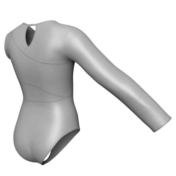 body danza in lurex monospalla con inserto pxc108ss3