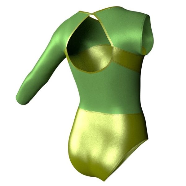 body danza in lurex monospalla con inserto pxc110sst1