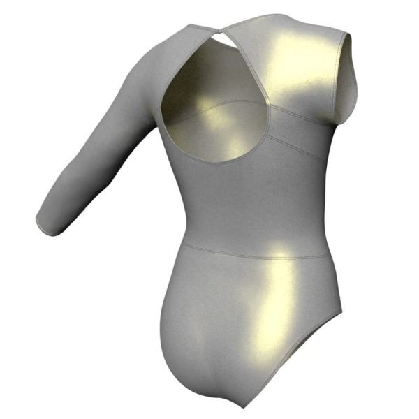 body danza in lurex monospalla con inserto pxc110sst3