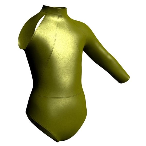 body danza in lurex monospalla con inserto pxc119sst2