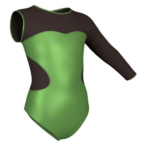 body danza in lurex monospalla con inserto pxl110sst4