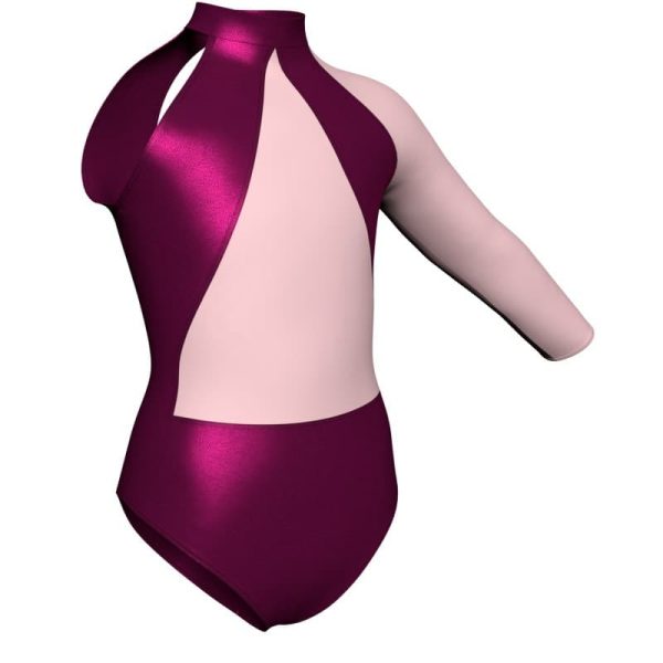 body danza in lurex monospalla con inserto pxl119sst4