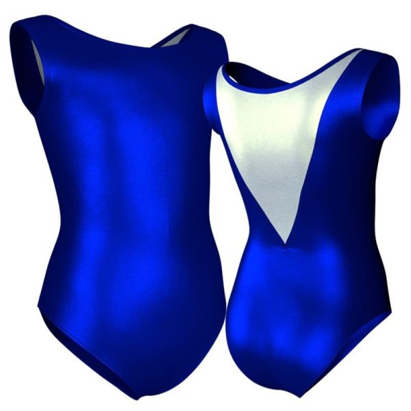 body danza in lurex senza maniche con inserto pxc1003