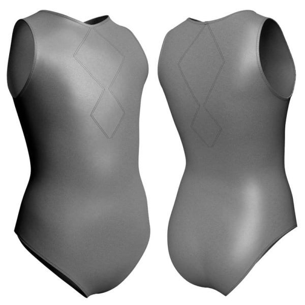 body danza in lurex senza maniche con inserto pxc1141