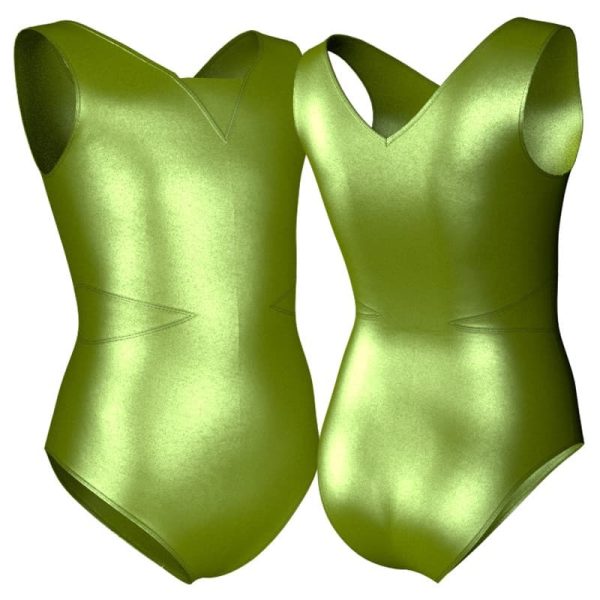 body danza in lurex senza maniche con inserto pxc115sst1