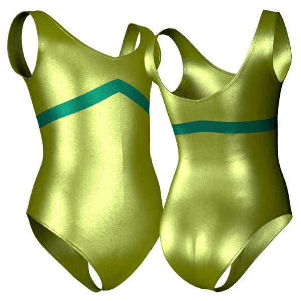 body danza in lurex senza maniche con inserto pxc125