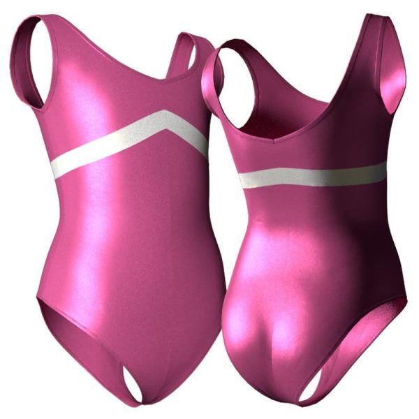 body danza in lurex senza maniche con inserto pxc1251