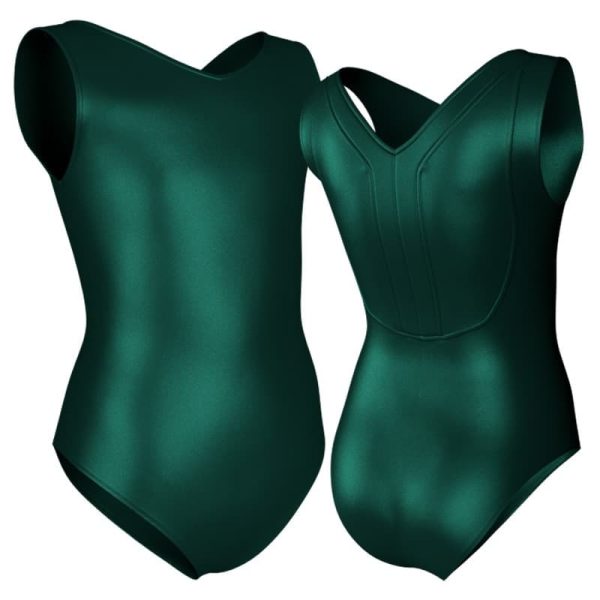 body danza in lurex senza maniche con inserto pxc2061