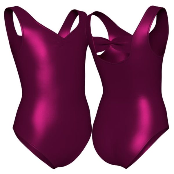 body danza in lurex senza maniche con inserto pxc227