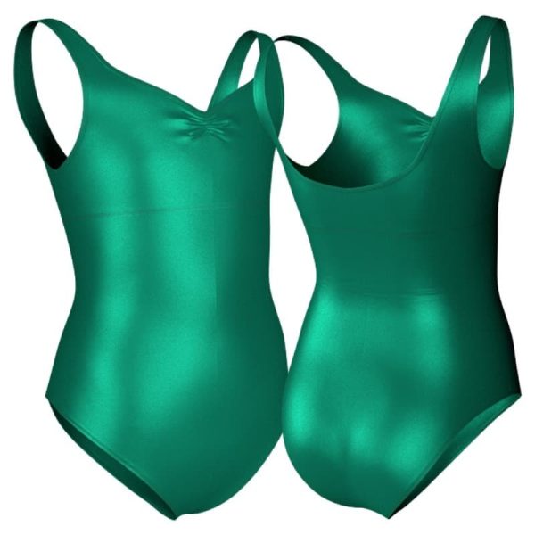 body danza in lurex senza maniche con inserto pxc239