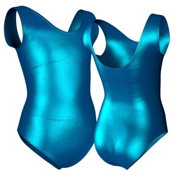 body danza in lurex senza maniche con inserto pxc30131