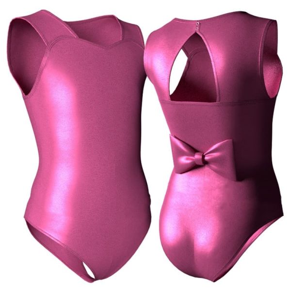 body danza in lurex senza maniche con inserto pxcm10011