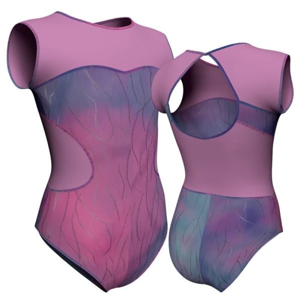 body danza in lurex senza maniche con inserto pxl110ss