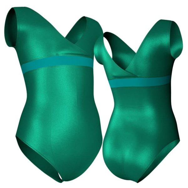 body danza in lurex senza maniche con inserto pxl1211