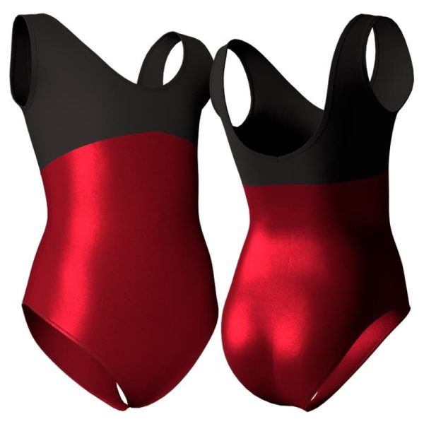 body danza in lurex senza maniche con inserto pxl124